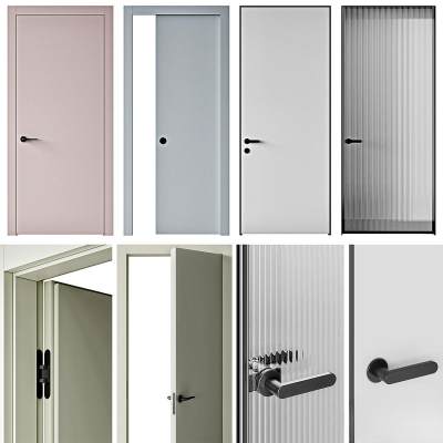 现代单开门 玻璃门-1